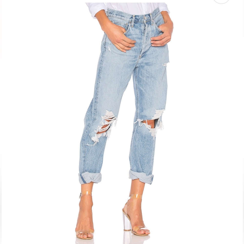 Agolde 90's Mid Rise Loose Fit Jeans in Fall Out - Picture 5 of 7